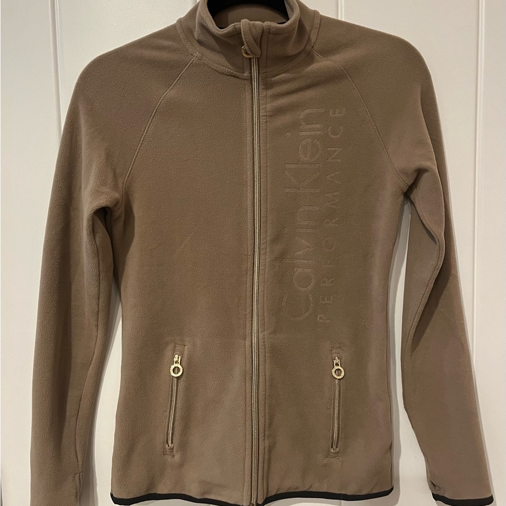 Calvin Klein Performance Beige Zip-Up Jacket Size Women’s XS